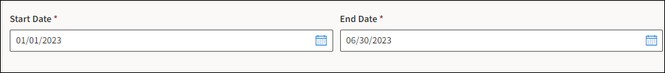 Start and end date fields 